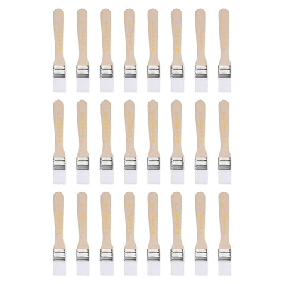 Harfington Uxcell 24Pcs 5.3" Paint Brush 0.8" Width Soft Nylon Bristle with Wood Handle for Wall, Cabinets, Fences White