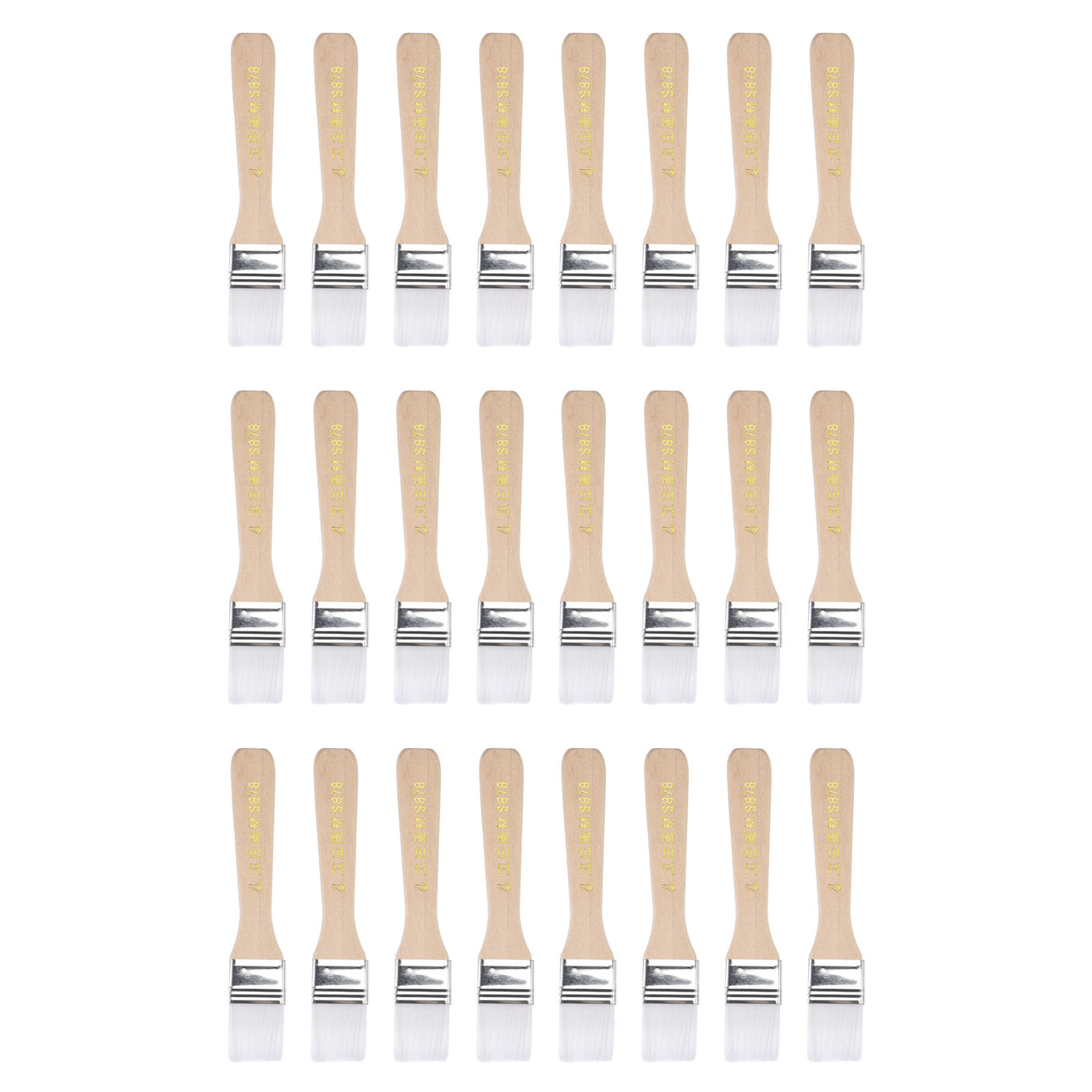 uxcell Uxcell 24Pcs 5.5" Paint Brush 1" Width Soft Nylon Bristle with Wood Handle for Wall, Cabinets, Fences White