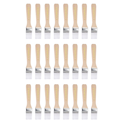 Harfington Uxcell 24Pcs 5.5" Paint Brush 1" Width Soft Nylon Bristle with Wood Handle for Wall, Cabinets, Fences White