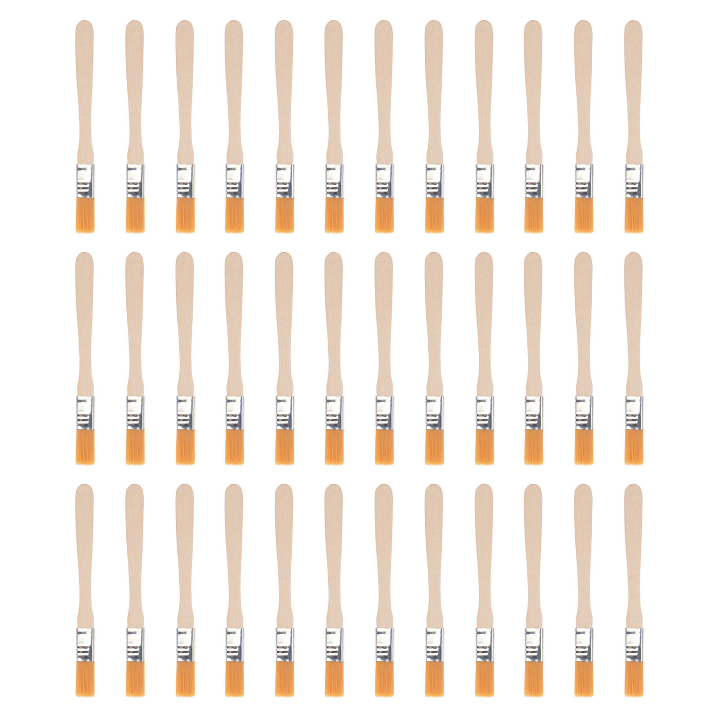 uxcell Uxcell 36Pcs 5" Paint Brush 0.5" Width Soft Nylon Bristle with Wood Handle for Wall, Cabinets, Fences