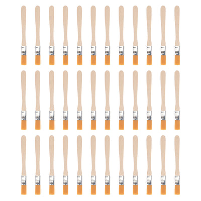 Harfington Uxcell 36Pcs 5" Paint Brush 0.5" Width Soft Nylon Bristle with Wood Handle for Wall, Cabinets, Fences