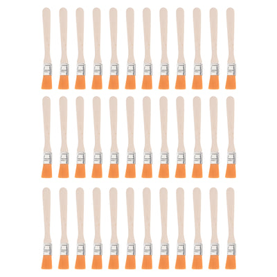 Harfington Uxcell 36Pcs 5" Paint Brush 0.6" Width Soft Nylon Bristle with Wood Handle for Wall, Cabinets, Fences