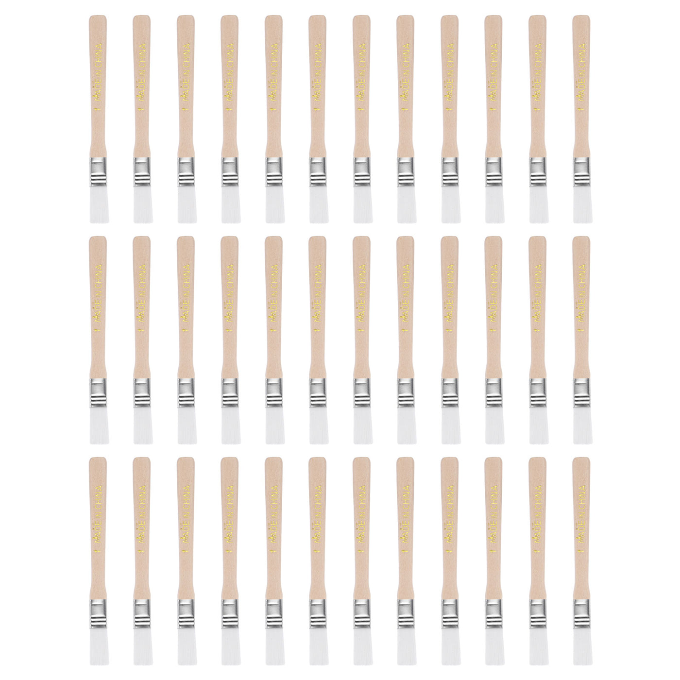 uxcell Uxcell 36Pcs 5.3" Paint Brush 0.5" Width Soft Nylon Bristle with Wood Handle for Wall, Cabinets, Fences White