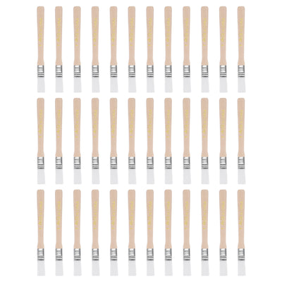 Harfington Uxcell 36Pcs 5.3" Paint Brush 0.5" Width Soft Nylon Bristle with Wood Handle for Wall, Cabinets, Fences White