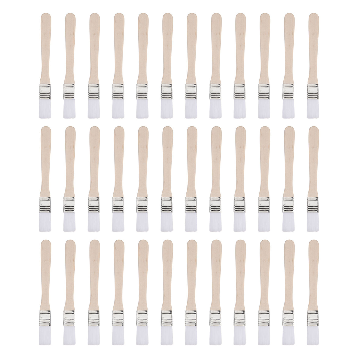 uxcell Uxcell 36Pcs 5.3" Paint Brush 0.6" Width Soft Nylon Bristle with Wood Handle for Wall, Cabinets, Fences White