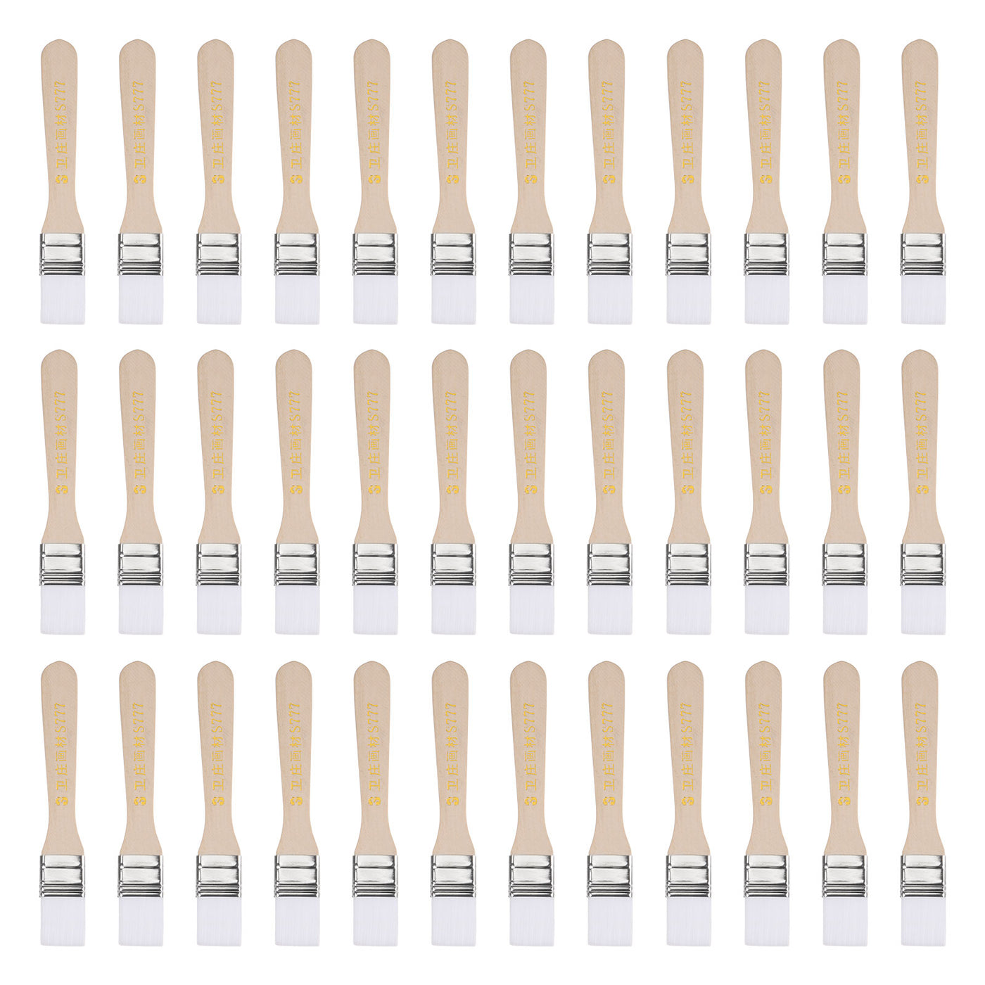 uxcell Uxcell 36Pcs 5.3" Paint Brush 0.8" Width Soft Nylon Bristle with Wood Handle for Wall, Cabinets, Fences White