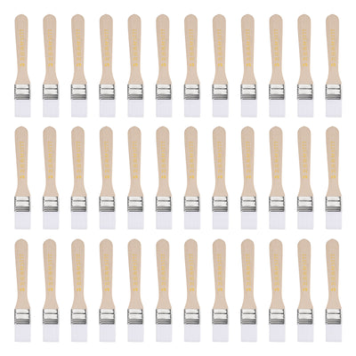 Harfington Uxcell 36Pcs 5.3" Paint Brush 0.8" Width Soft Nylon Bristle with Wood Handle for Wall, Cabinets, Fences White