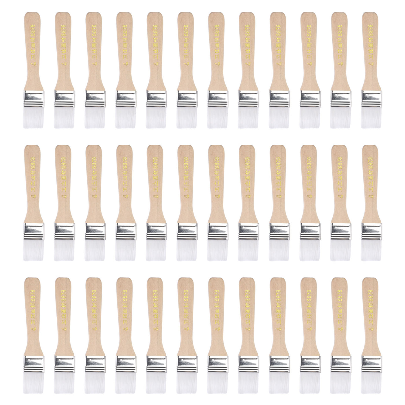 uxcell Uxcell 36Pcs 5.5" Paint Brush 1" Width Soft Nylon Bristle with Wood Handle for Wall, Cabinets, Fences White