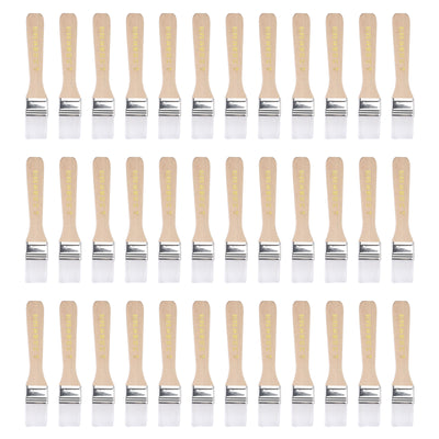 Harfington Uxcell 36Pcs 5.5" Paint Brush 1" Width Soft Nylon Bristle with Wood Handle for Wall, Cabinets, Fences White