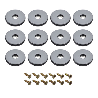 Harfington Uxcell 38 mm PTFE Furniture Sliders Pads for Carpet,12 Pieces Screw-on Round Furniture Moving Kit Floor Protector for Table/Chair/Cabinet/Sofa - Blue