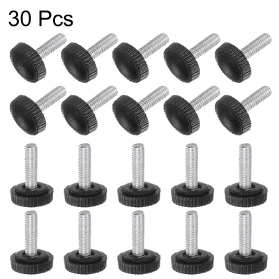 Harfington Uxcell 30pcs M4 x 16mm Metric Male Thread Knurled Knob Thumb Screw Clamping Knob Black