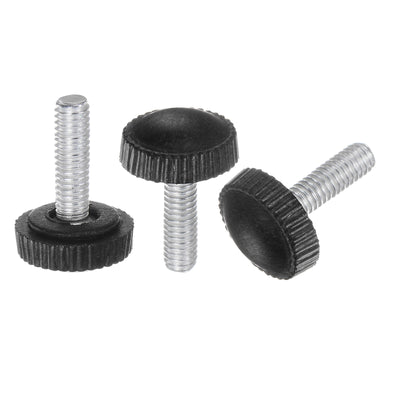 uxcell Uxcell 30pcs M4 x 16mm Metric Male Thread Knurled Knob Thumb Screw Clamping Knob Black