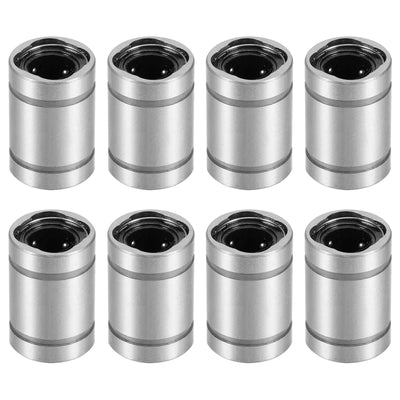 Harfington Uxcell 8pcs LM5UU Linear Ball Bearings, 5mm Bore 10mm OD 15mm Long Linear Bearing for CNC, 3D Printer