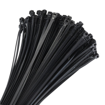 Harfington 400pcs 8 Inch 40 Lbs Cable Zip Ties Self-Locking Small Nylon Cable Tie Wraps 3/16" for Cord Management, Black