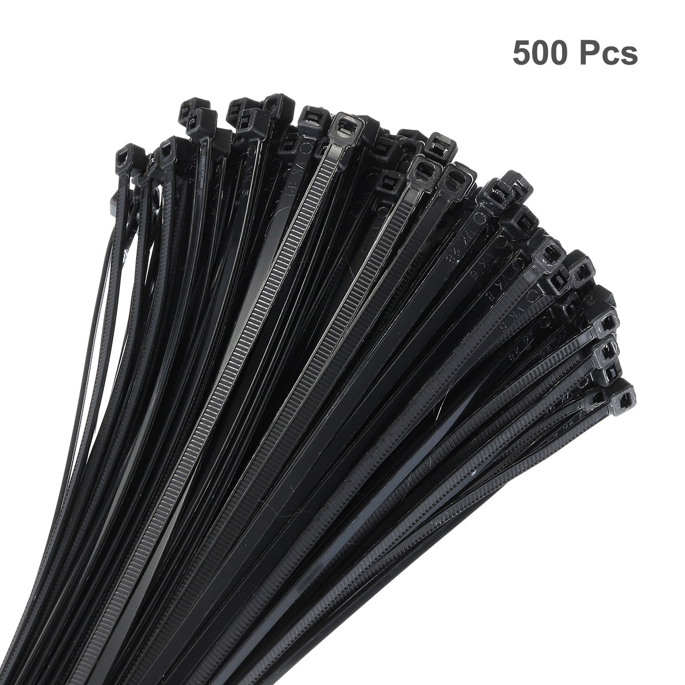 Harfington 500pcs 8 Inch 40 Lbs Cable Zip Ties Self-Locking Small Nylon Cable Tie Wraps 3/16" for Cord Management, Black