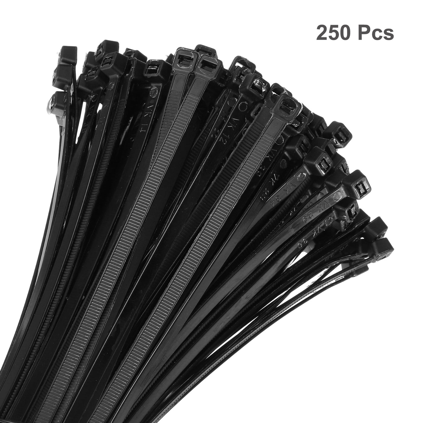 Harfington 250pcs 8 Inch 53 Lbs Cable Zip Ties Self-Locking Small Nylon Cable Tie Wraps 5/16" for Cord Management, Black