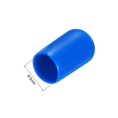 Harfington Uxcell 100 Stück Gummikappen 8,5 mm ID Vinyl PVC Rundrohr Schraubenkappenabdeckung Schraubengewinde Schutzkappen Blau