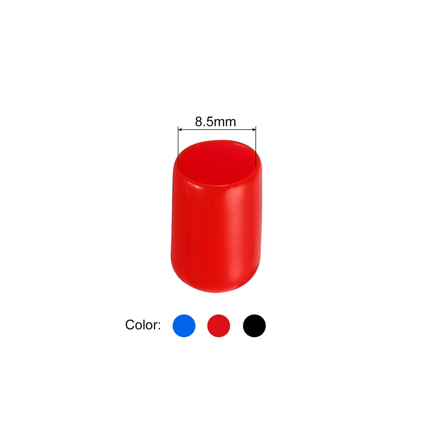 uxcell Uxcell 90pcs Rubber End Caps 8.5mm ID Vinyl PVC Round Tube Bolt Cap Cover Screw Thread Protectors, Black Red Blue