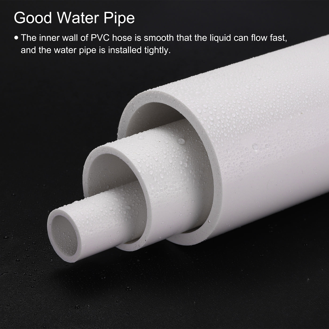 Harfington PVC Rigid Round Pipe 16mm ID 20mm OD 20cm/8" Length White High Impact for Water Pipe, Crafts, Cable Sleeve