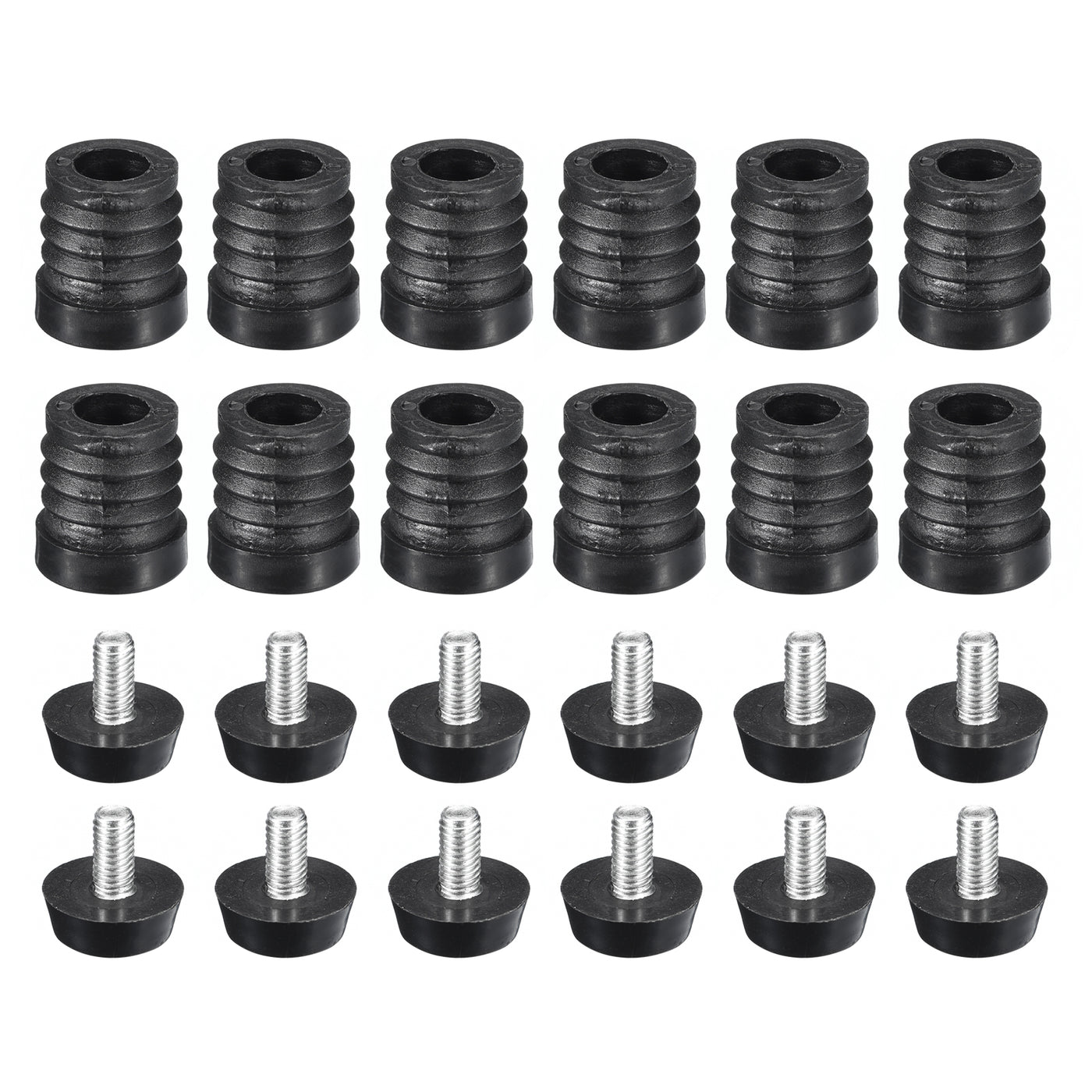 uxcell Uxcell 12Pcs Inserts for Round Tubes with Leveling Feet, for 19mm/0.75" OD Round Tube