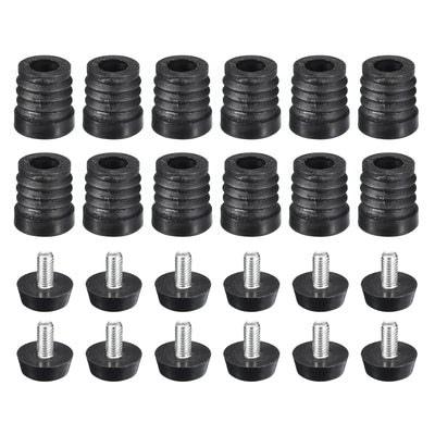 uxcell Uxcell 12Pcs Inserts for Round Tubes with Leveling Feet, for 19mm/0.75" OD Round Tube