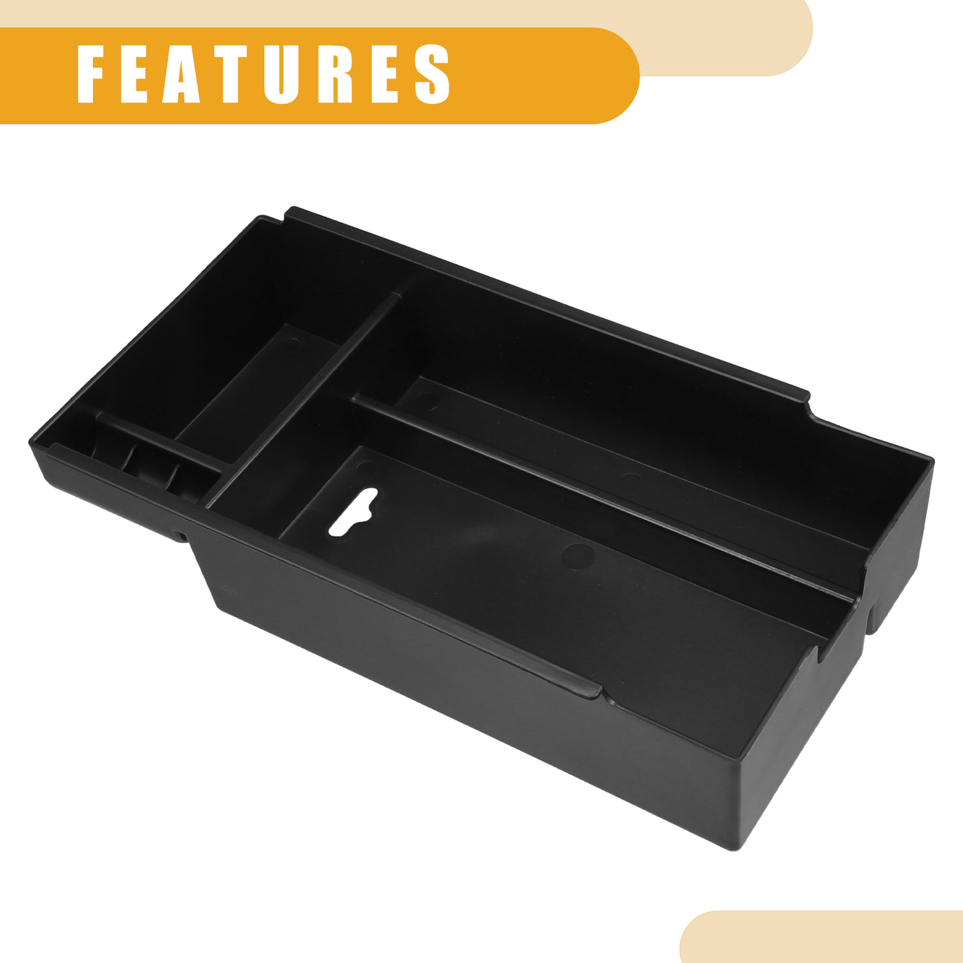 Partuto Center Console Organizer Tray - Car Front Armrest Storage Box - for Lexus E S 2013-2017 Plastic Black - 1 Pc