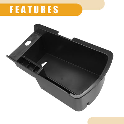 Harfington Center Console Organizer Tray - Car Front Armrest Storage Box - for Peugeot 3008 2017-2020 Plastic Black - 1 Pc