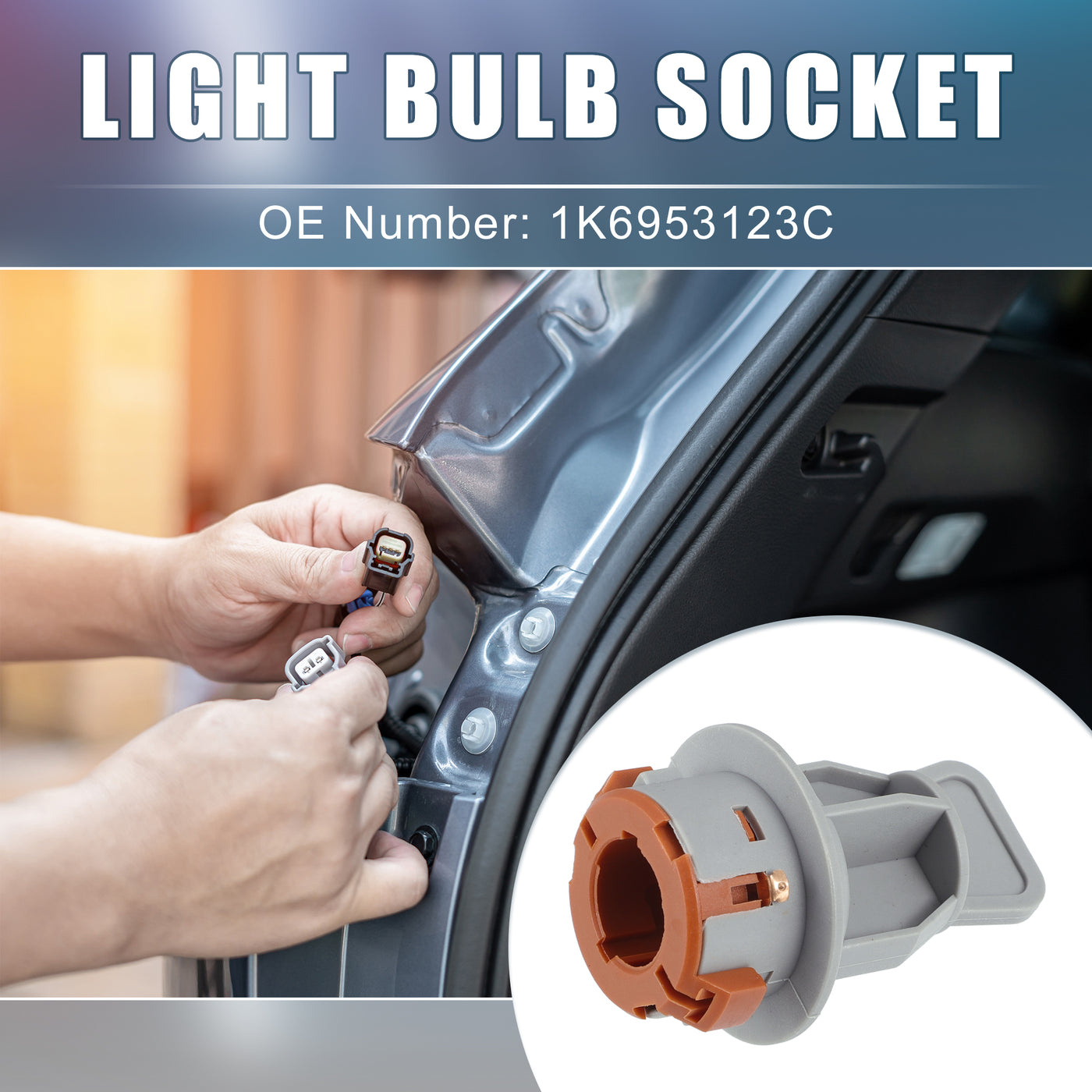 A ABSOPRO Turn Signal Light Bulb Socket No.1K6953123C Lamp Socket for Audi A6 Avant C6 Plastic Gray