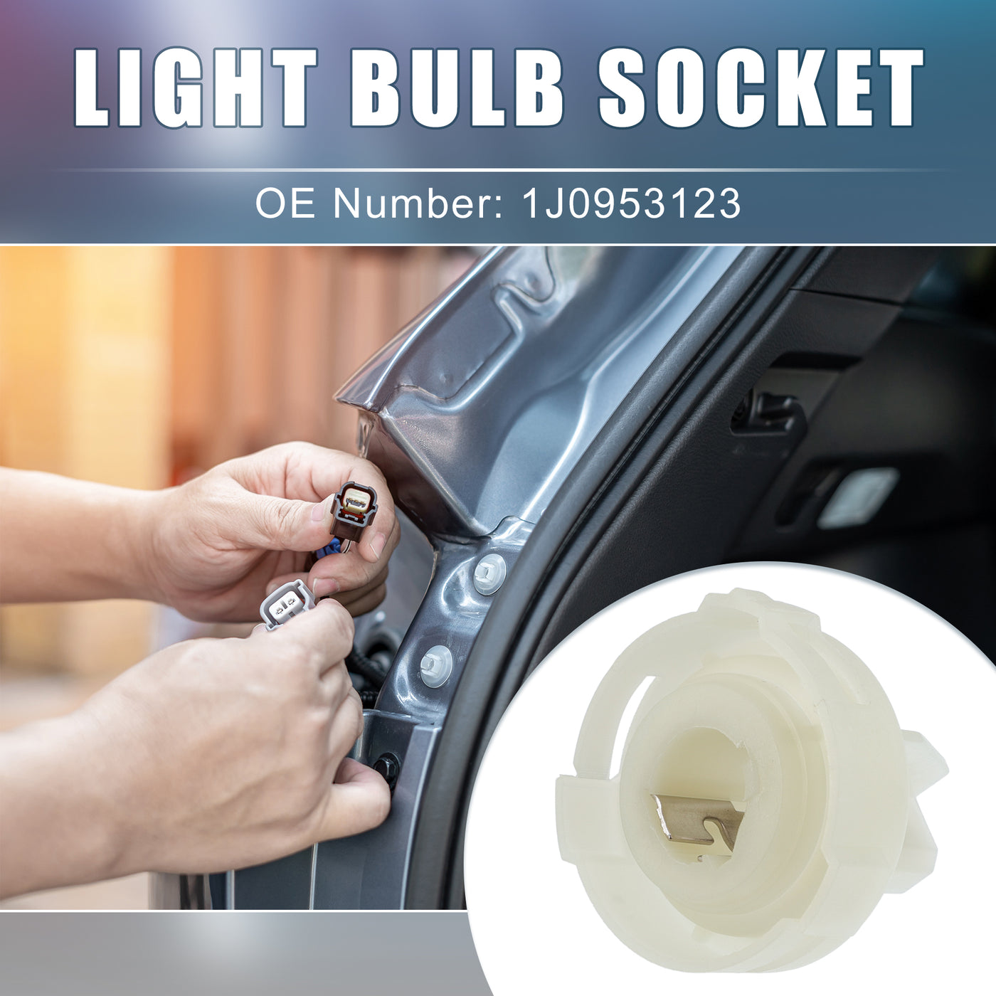 A ABSOPRO Turn Signal Light Bulb Socket No.1J0953123 Lamp Socket for Volkswagen Golf 1998-2009 Plastic White