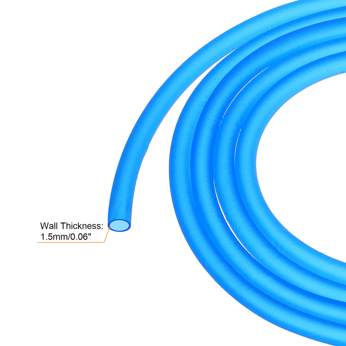 Harfington PVC Petrol Fuel Line Hose 3/16" x 5/16" 6.6ft Blue for Chainsaws Lawn Mower String Trimmer Blowers Small Engines