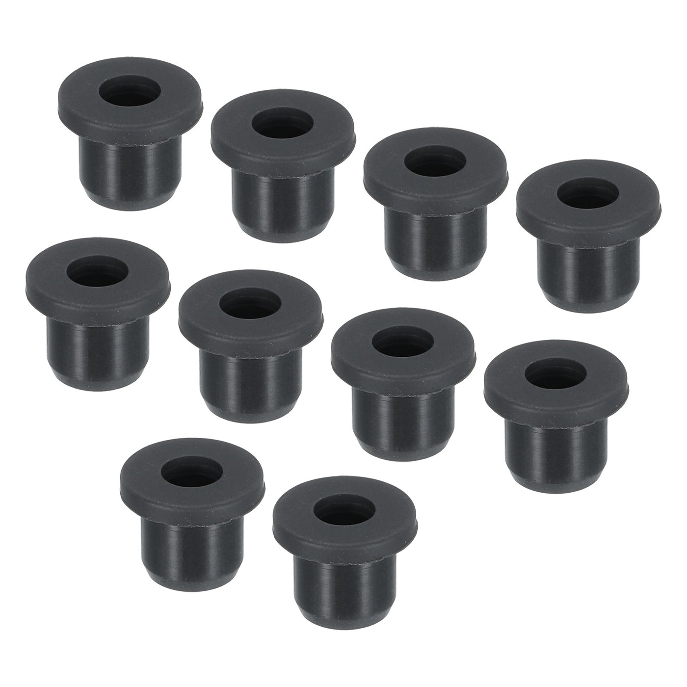 Harfington 12Pcs T Type Rubber Grommet Mount Dia 10mm ID 6mm Seal Protection Flexible Hole Plugs for Cable Pipe Black