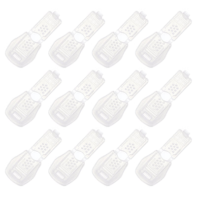 Harfington Uxcell 12Pcs Nylon Cord End Tips Zipper Pull Cord Stopper Ends Lock (20x15mm, Clear)