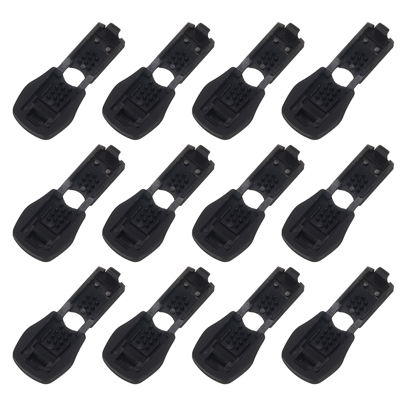 uxcell Uxcell 12Pcs Nylon Cord End Tips Zipper Pull Cord Stopper Ends Lock (20x15mm, Black)