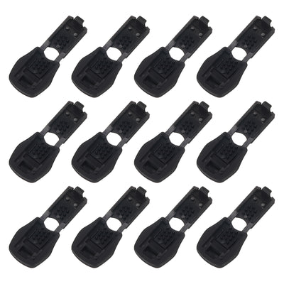 Harfington Uxcell 12Pcs Nylon Cord End Tips Zipper Pull Cord Stopper Ends Lock (20x15mm, Black)