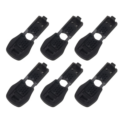 Harfington Uxcell 6Pcs Nylon Cord End Tips Zipper Pull Cord Stopper Ends Lock (20x15mm, Black)