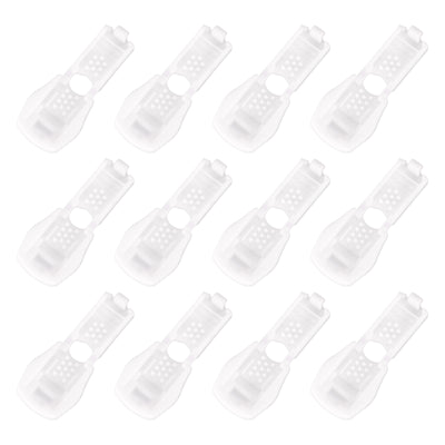 Harfington Uxcell 12Pcs Nylon Cord End Tips Zipper Pull Cord Stopper Ends Lock (20x15mm, White)