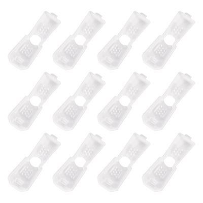 Harfington Uxcell 12Pcs Nylon Cord End Tips Zipper Pull Cord Stopper Ends Lock (19x13mm, White)