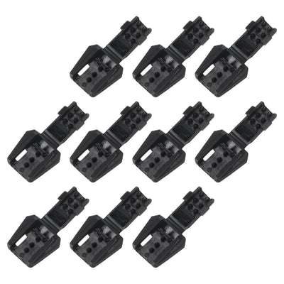 Harfington Uxcell 10Pcs Nylon Cord End Tips Zipper Pull Cord Stopper Ends Lock (18x18mm, Black)