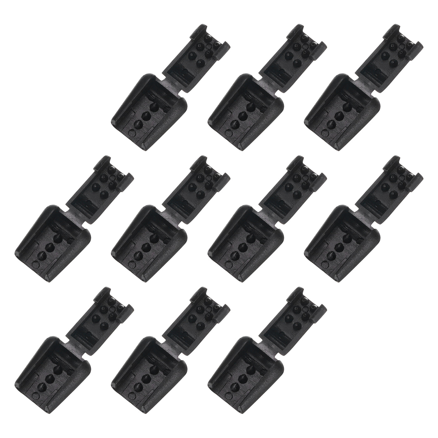 uxcell Uxcell 10Pcs Nylon Cord End Tips Zipper Pull Cord Stopper Ends Lock (17x14mm, Black)