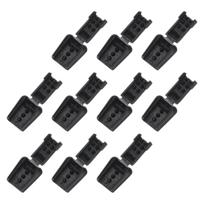 Harfington Uxcell 10Pcs Nylon Cord End Tips Zipper Pull Cord Stopper Ends Lock (17x14mm, Black)