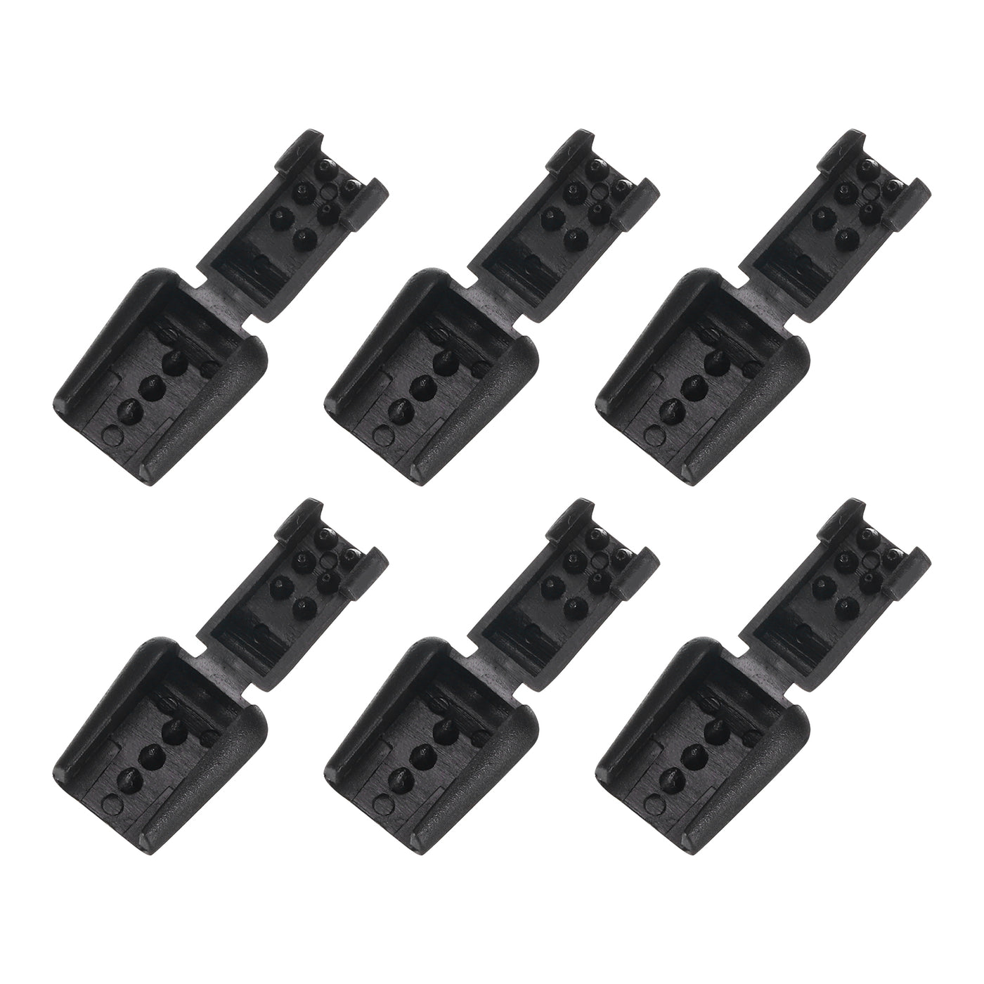 uxcell Uxcell 6Pcs Nylon Cord End Tips Zipper Pull Cord Stopper Ends Lock (17x14mm, Black)