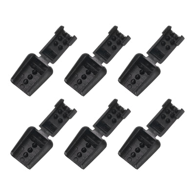 Harfington Uxcell 6Pcs Nylon Cord End Tips Zipper Pull Cord Stopper Ends Lock (17x14mm, Black)