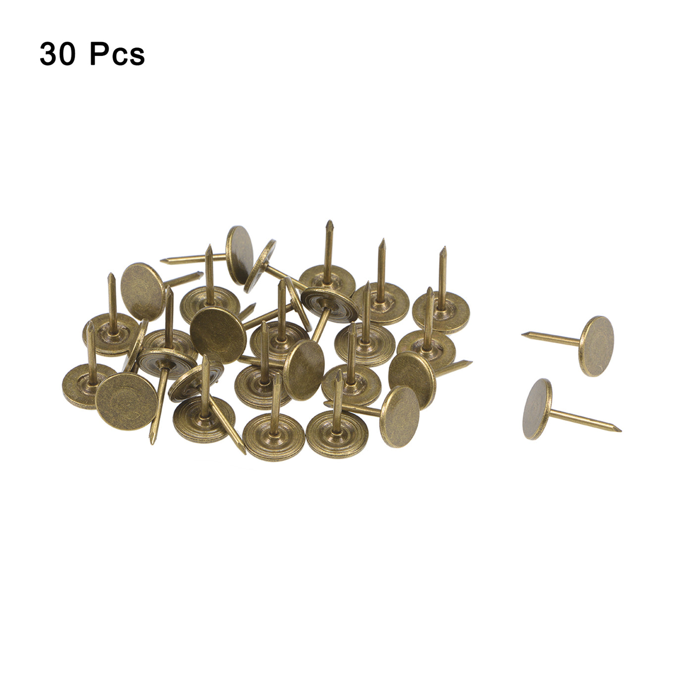 uxcell Uxcell 30Pcs 11mmx17mm Flat Head Decorative Upholstery Tacks Furniture Nails, Bronze