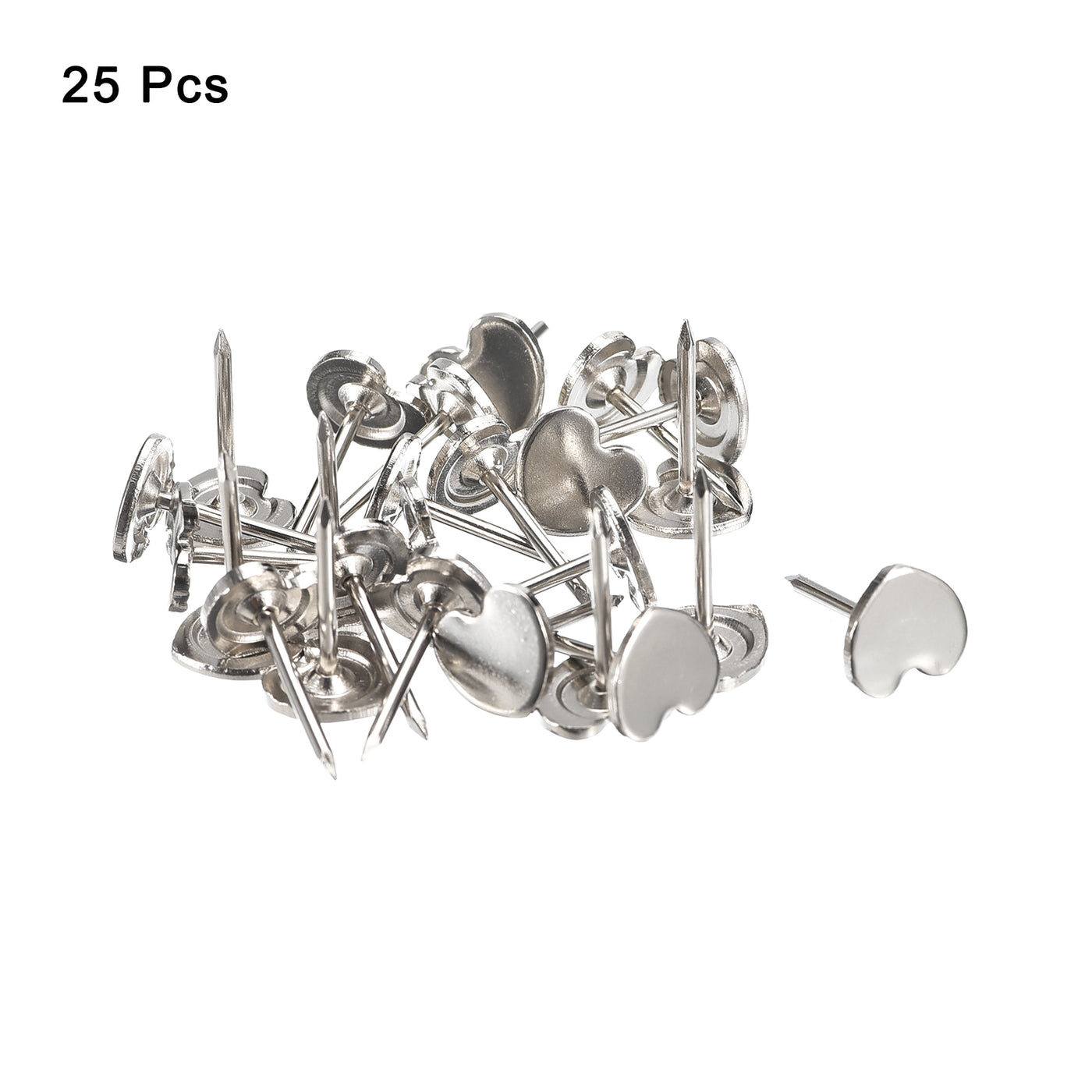 uxcell Uxcell 25Pcs Heart Shape Push Pins Decorative Thumbtacks for Cork Board, Silver