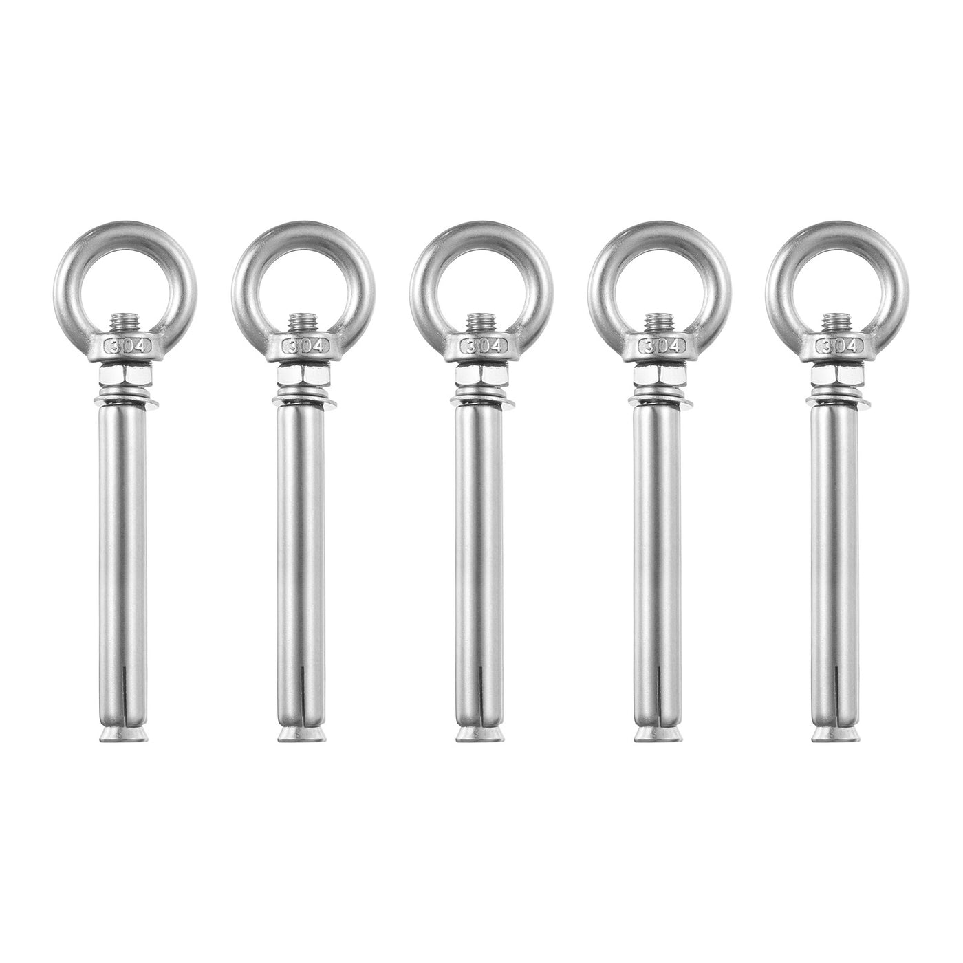 uxcell Uxcell Ring Lifting Expansion Eyebolt 5pcs M8x100mm 304 Stainless Steel Screw