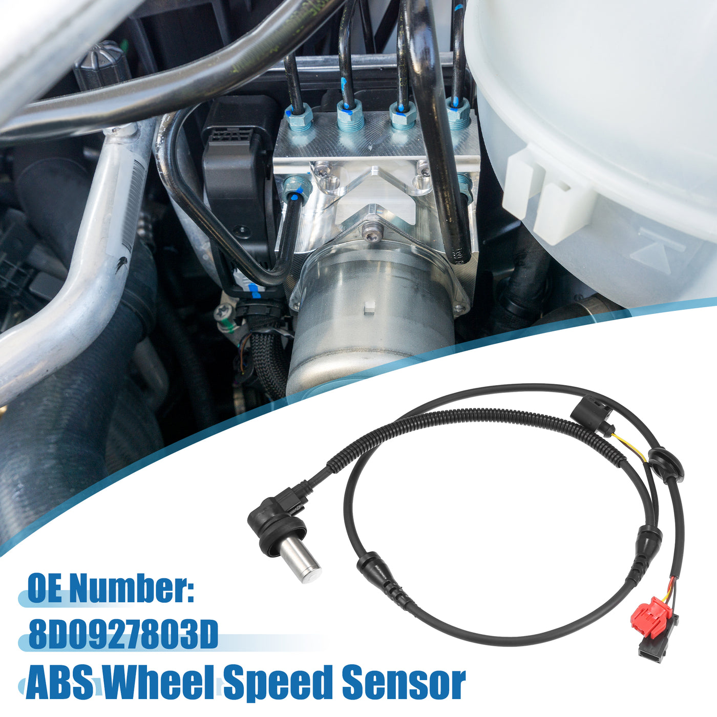 A ABSOPRO Front Left Right ABS Wheel Speed Sensor No.8D0927803D ABS Sensor for Audi A4 A4 Quattro 1996-2001