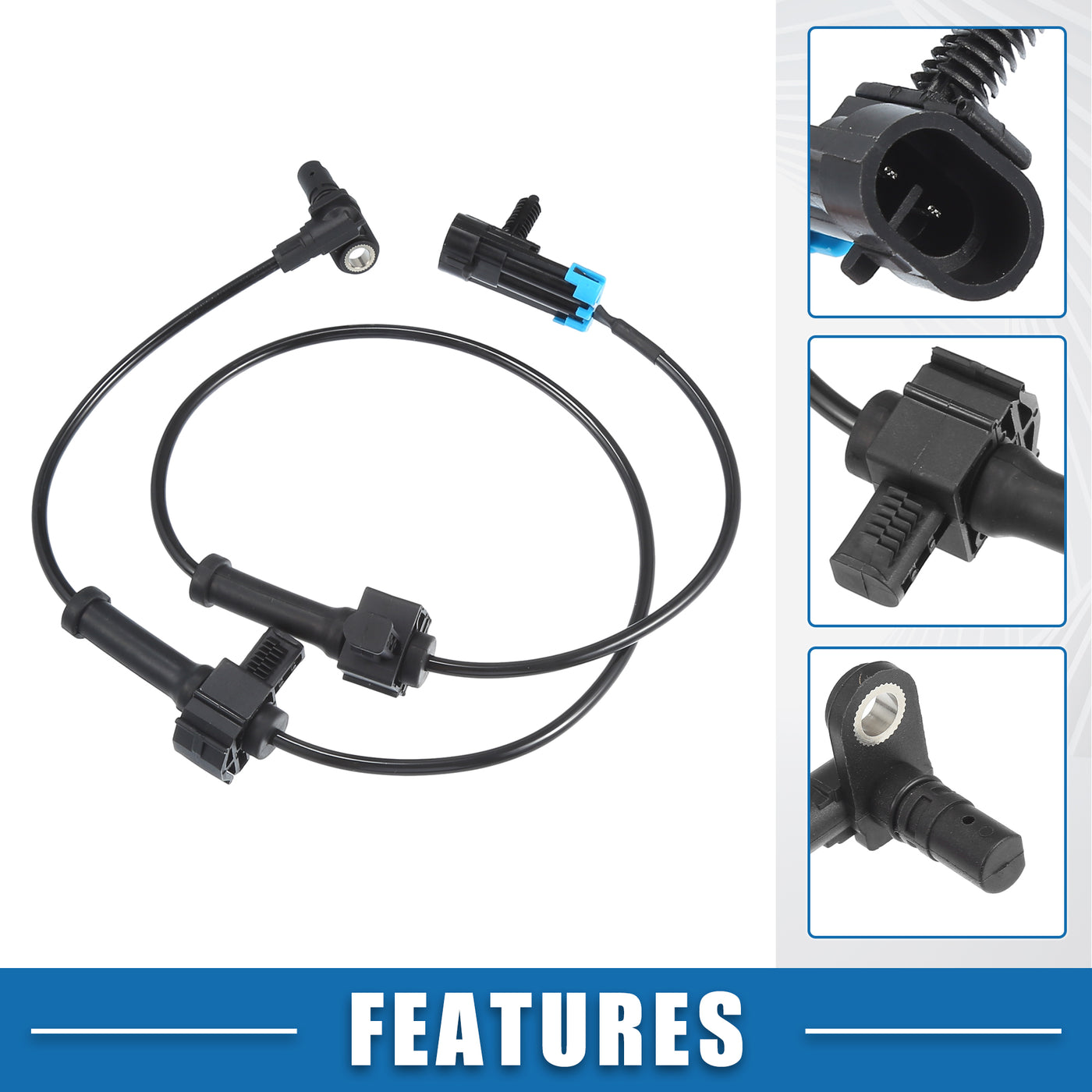 A ABSOPRO Front Left Right ABS Wheel Speed Sensor No.15862988 with Wire ABS Sensor for Hummer H3 2006-2010