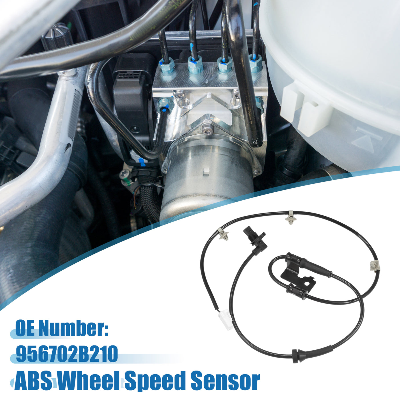 A ABSOPRO Front Right ABS Wheel Speed Sensor No.956702B210 ABS Sensor for Hyundai Santa Fe GLS Limited SE 2.4L L4-Gas 3.5L V6-Gas 2010-2012