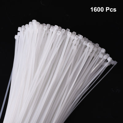 Harfington 1600pcs 3 Inch 11 Lbs Cable Zip Ties Self-Locking Small Nylon Cable Tie Wraps 1/8" for Cord Management, White