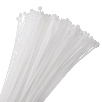 Harfington 250pcs 18 Inch 40 Lbs Cable Zip Ties Self-Locking Extra Long Nylon Cable Tie Wraps 3/16" for Cord Management, White